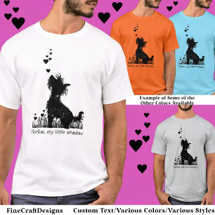 Yorkie My Little Shadow Hearts Love Silhouette E7 T-Shirt