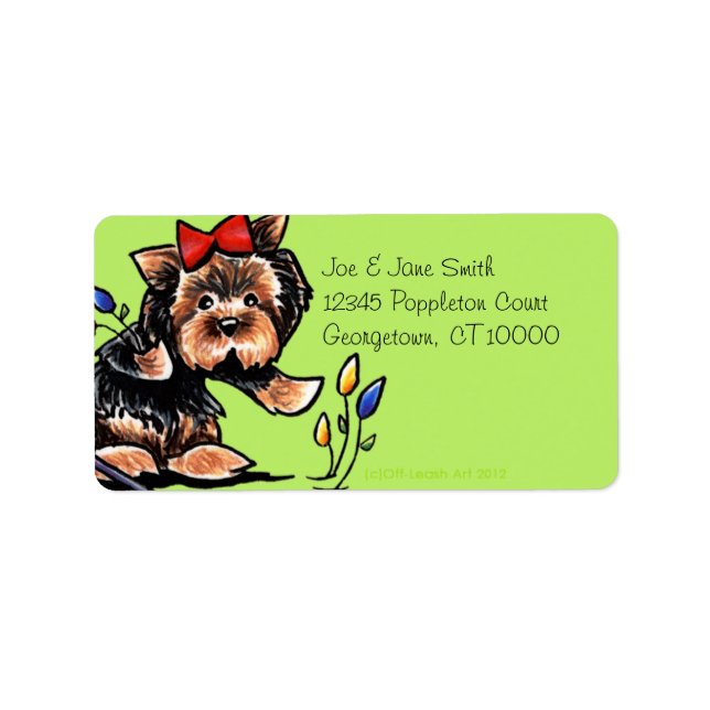 Yorkie n Tulips Olive Label (Front)