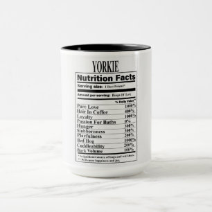 Yorkie Nutrition Facts Mug