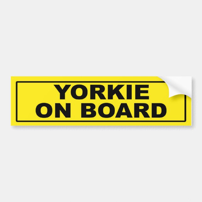 Yorkie on Board Bumper Sticker (Front)