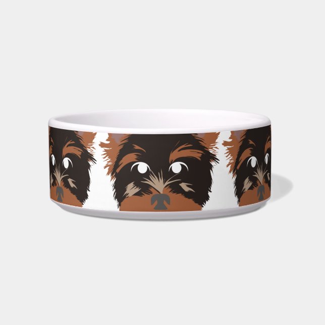 Yorkie on Pet Bowl (Front)