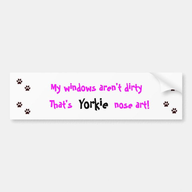 Yorkie or Yorkshire Terrier Bumper sticker (Front)