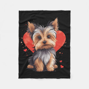 Yorkie Owner Mom Dad Yorkshire Terrier Dog Lover V Fleece Blanket