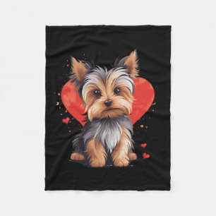 Yorkie Owner Mum Dad Yorkshire Terrier Dog Lover V Fleece Blanket