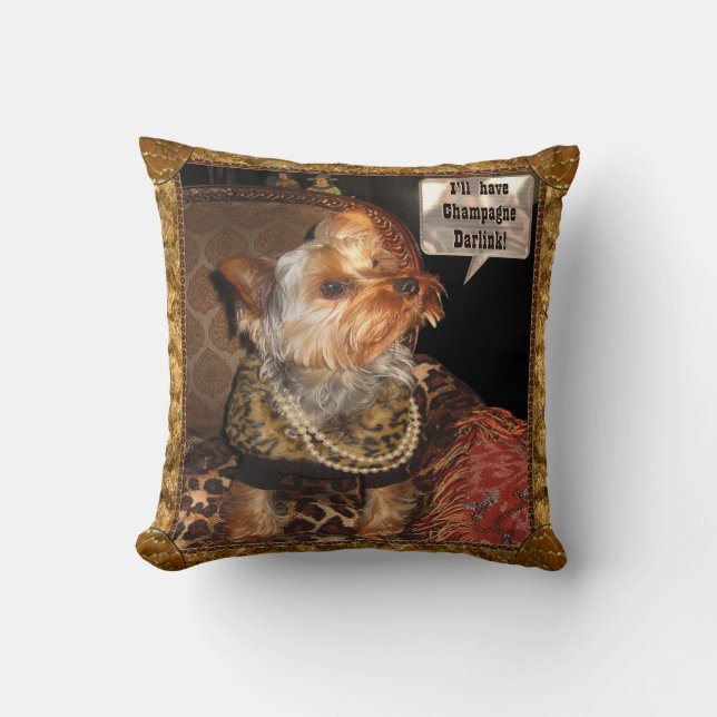 Yorkie Party Night Cushion (Front)