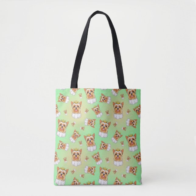 Yorkie pattern tote bag (Front)
