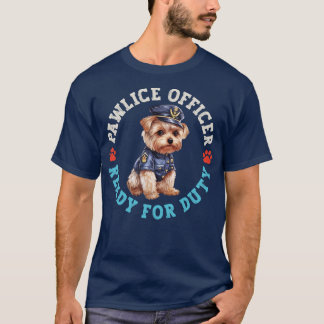 Yorkie Pawlice Officer T-Shirt