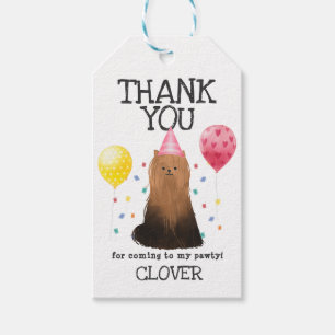 Yorkie Pawty Dog Birthday Thank You Favour Gift Ta Gift Tags