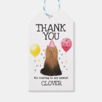 Yorkie Pawty Dog Birthday Thank You Favour Gift Ta