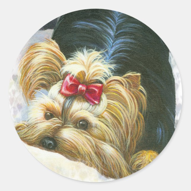 Yorkie Peek a Boo Stickers Yorkshire Terrier (Front)