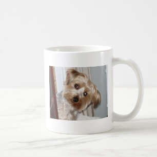 Yorkie Peeking Around the Corner Coffee Mug