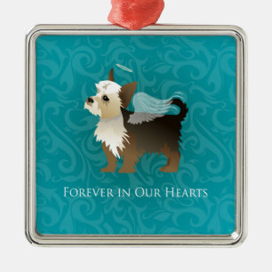 Yorkie - Pet Memorial - Angel Dog Metal Tree Decoration