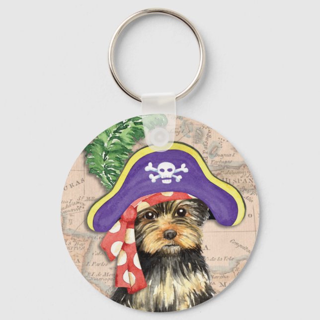 Yorkie Pirate Key Ring (Front)