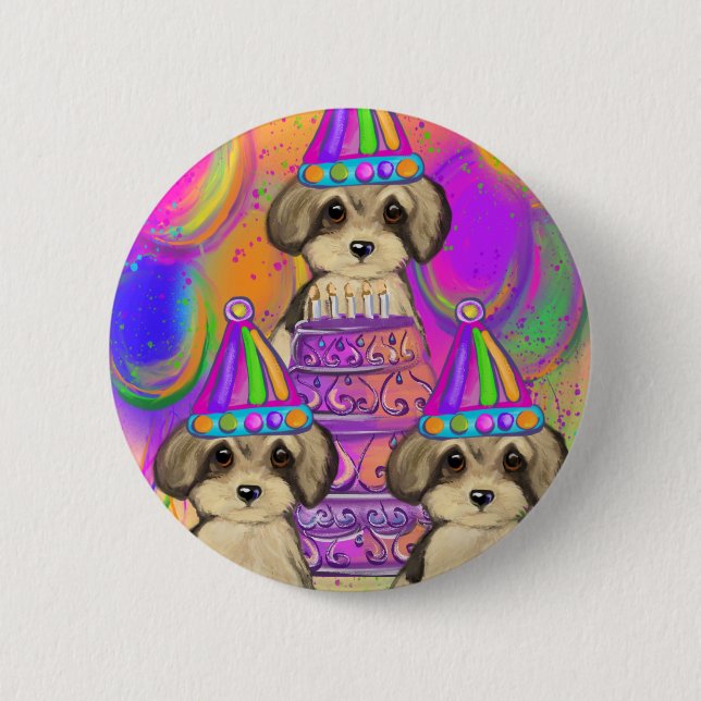 Yorkie Poo 6 Cm Round Badge (Front)