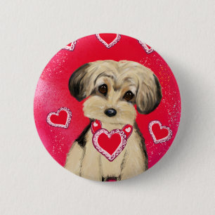 YORKIE POO 6 CM ROUND BADGE