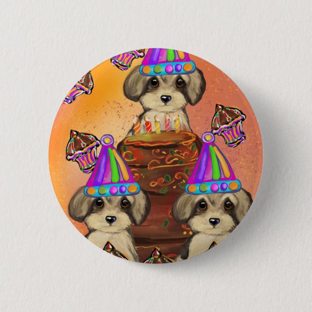 Yorkie Poo 6 Cm Round Badge (Front)