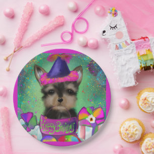 YORKIE POO  BIRTHDAY  PAPER PLATE