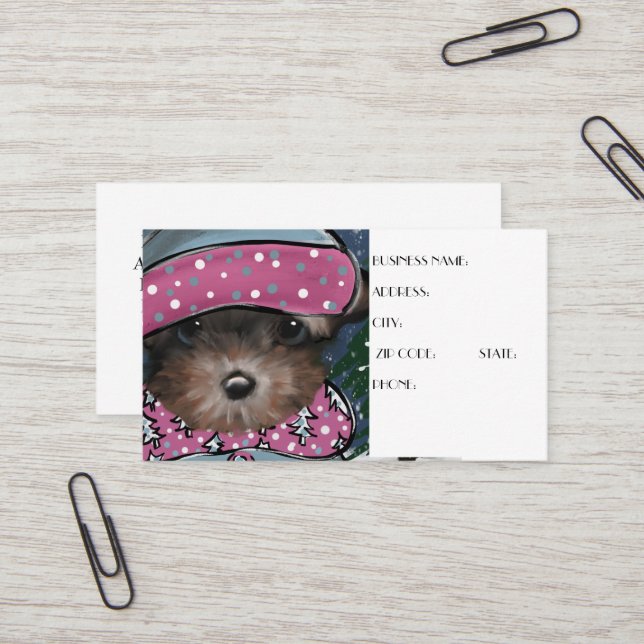 Yorkie Poo Business Card (Front/Back In Situ)