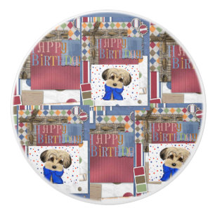 YORKIE POO   CERAMIC KNOB