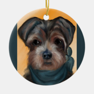YORKIE POO CERAMIC TREE DECORATION