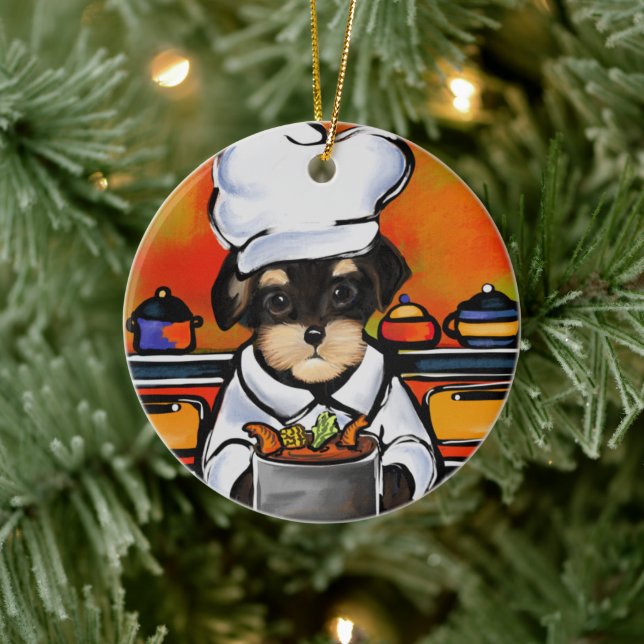 YORKIE POO    CERAMIC TREE DECORATION (Tree)