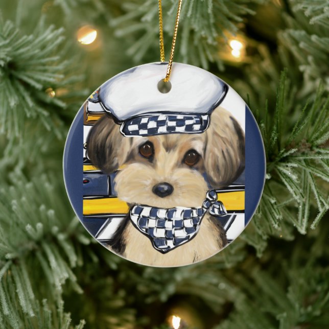 YORKIE POO CERAMIC TREE DECORATION (Tree)