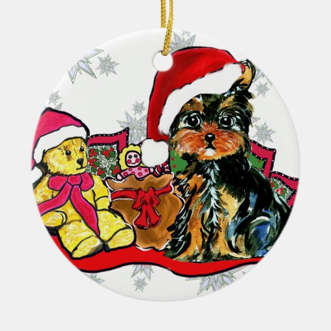 YORKIE POO CERAMIC TREE DECORATION (Front)