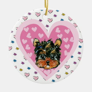 Yorkie Poo Ceramic Tree Decoration