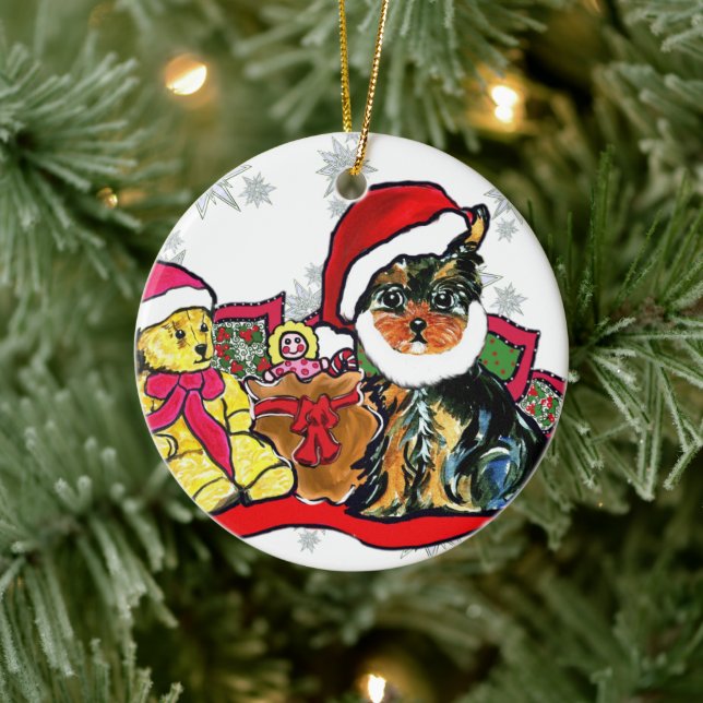YORKIE POO CERAMIC TREE DECORATION (Tree)