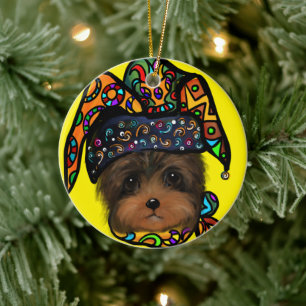 YORKIE POO CERAMIC TREE DECORATION