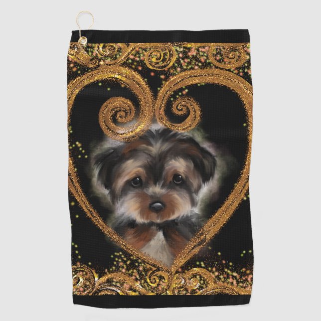 Yorkie Poo Golf Towel (Front)