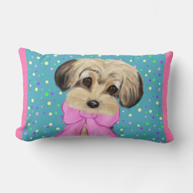 Yorkie Poo Lumbar Cushion (Front)