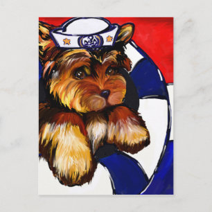 YORKIE POO NAVY POSTCARD