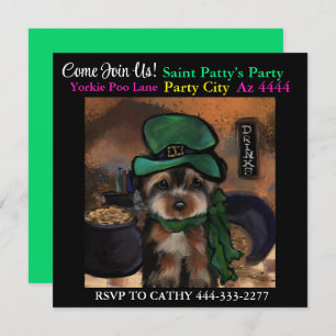 Yorkie Poo Party Invitation