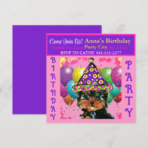 Yorkie Poo Party Invitation