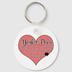 Yorkie Poo Paw Prints Dog Humour Key Ring