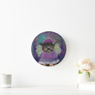 Yorkie Poo Round Clock