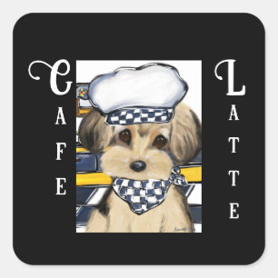 YORKIE POO SQUARE STICKER