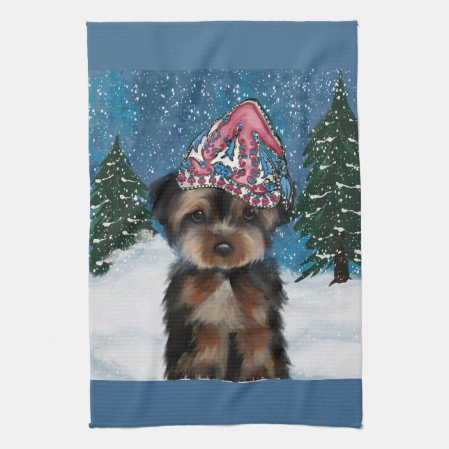 YORKIE POO TEA TOWEL (Vertical)