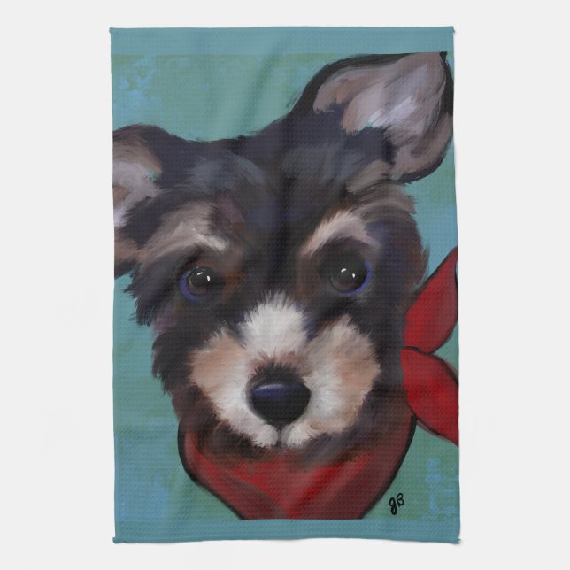 Yorkie Poo            Tea Towel (Vertical)