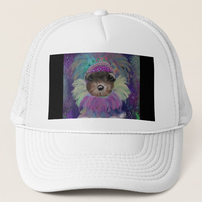 Yorkie  Poo Trucker Hat (Front)