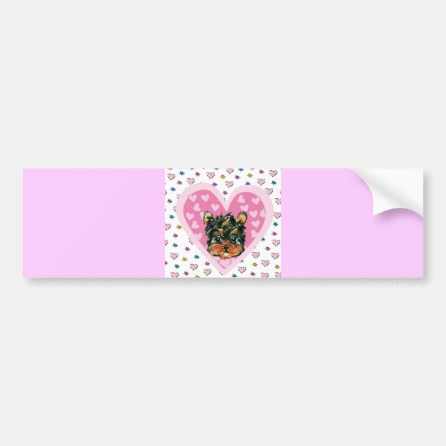 Yorkie Poo Valentine Bumper Sticker (Front)