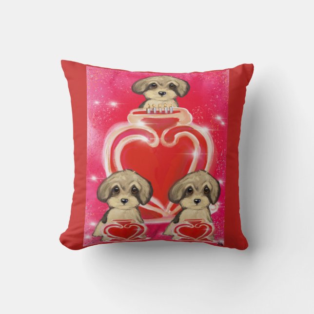 Yorkie Poo Valentine Cushion (Front)