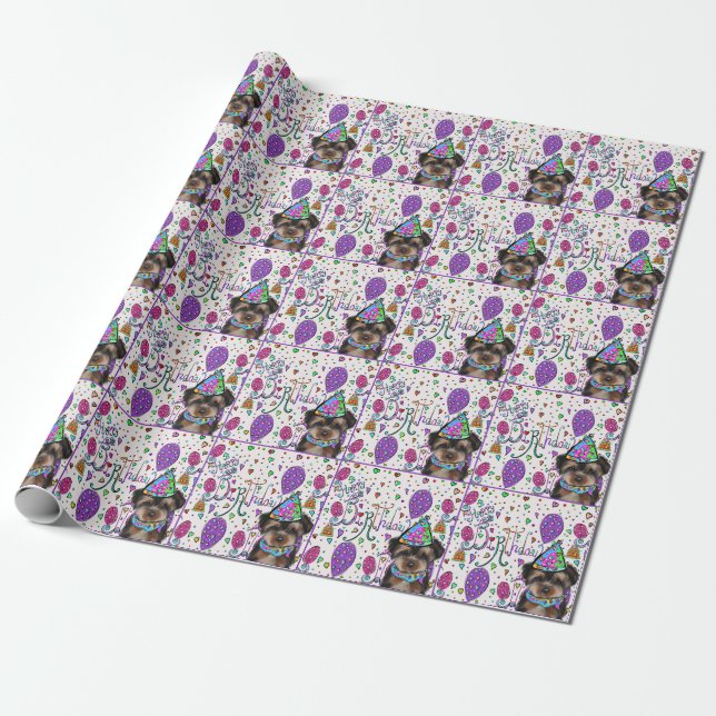Yorkie Poo Wrapping Paper (Unrolled)