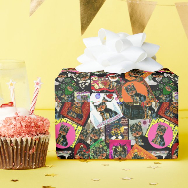 YORKIE POO WRAPPING PAPER (Birthday Party)