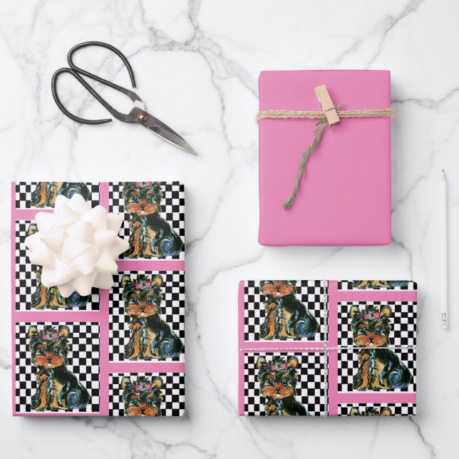 YORKIE POO WRAPPING PAPER SHEET (Front)