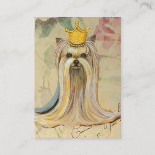 Yorkie Princess in Crown Business Card