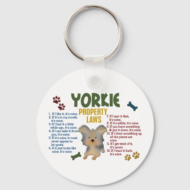 Yorkie Property Laws 4 Key Ring (Front)