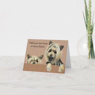 Yorkie Puppy Dog Note card, Thank you cards