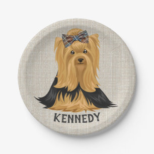 Yorkie Puppy Dog Yorkshire Terrier Personalised Paper Plate